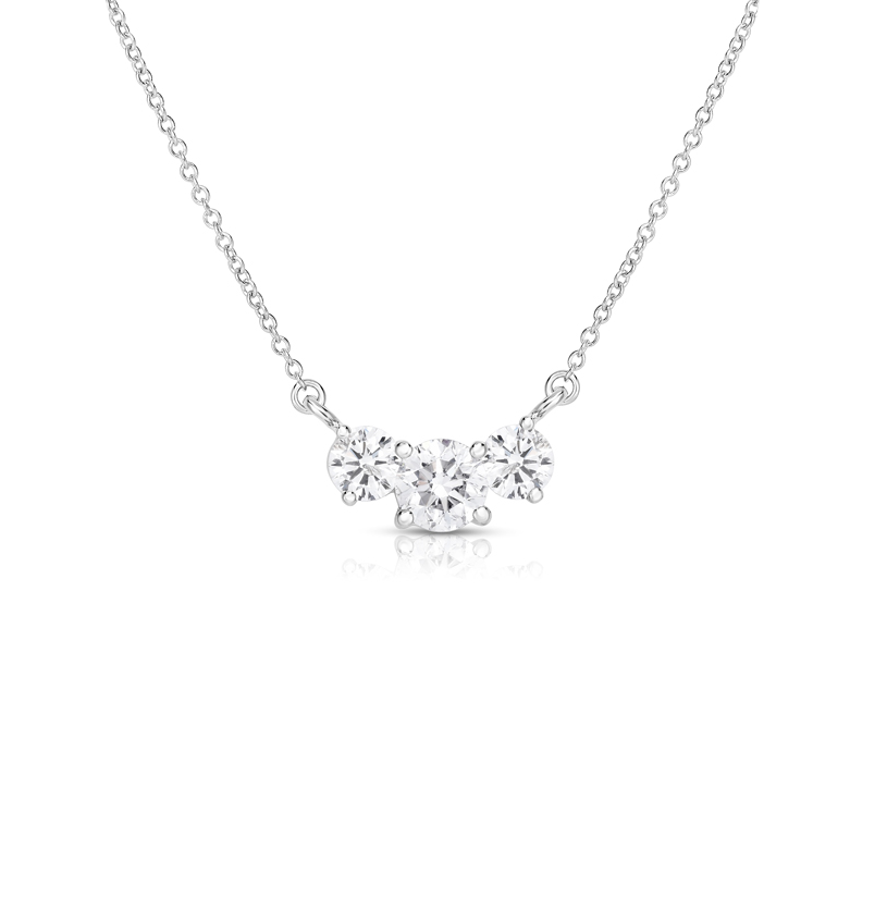Sabel Collection White Gold 3 Round Diamond Pendant
